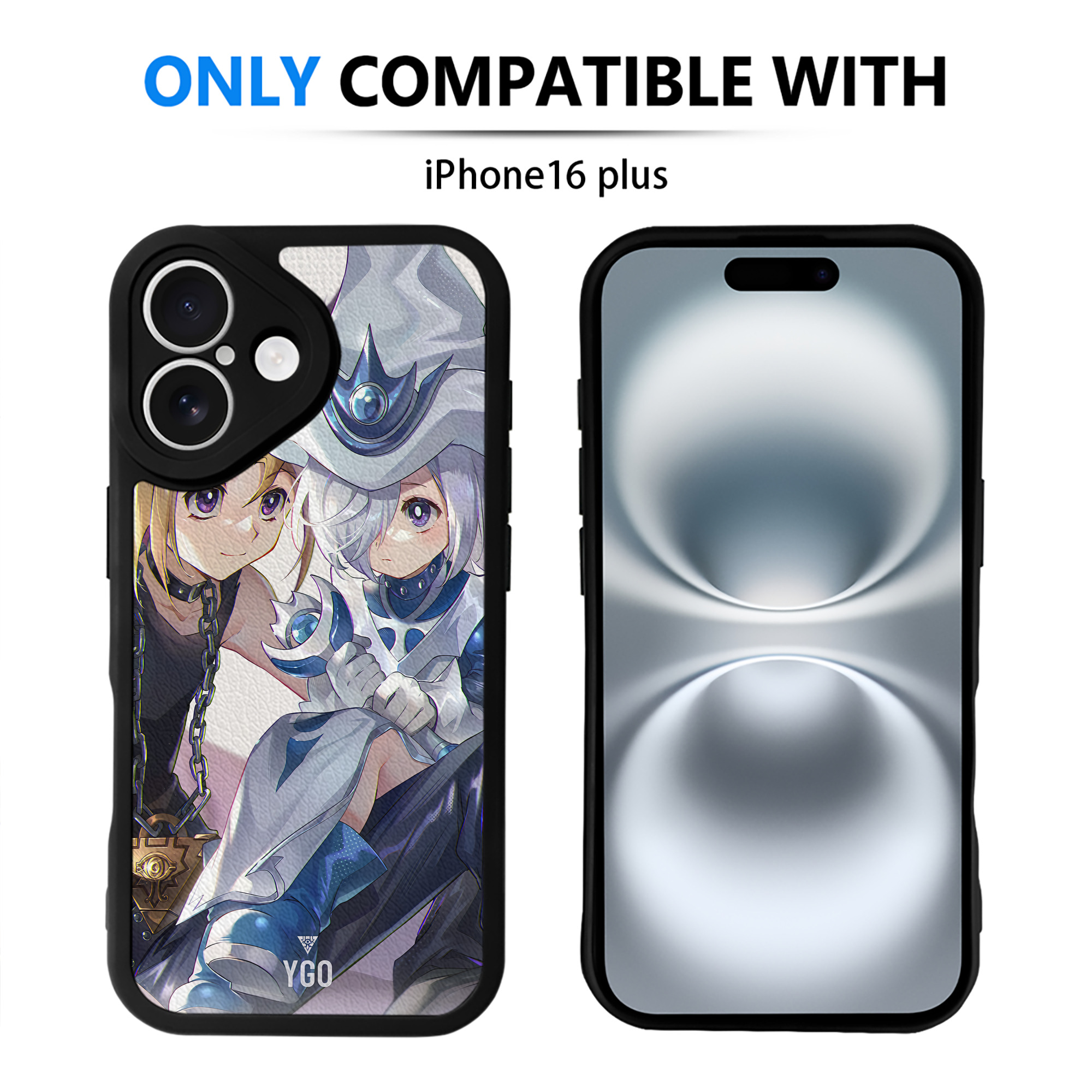（画像用） 遊☆戯☆王 Yu-Gi-Oh! 【iPhone 16シリーズ対応】シリコンスマホケース（レザー調） 材質：シリコン